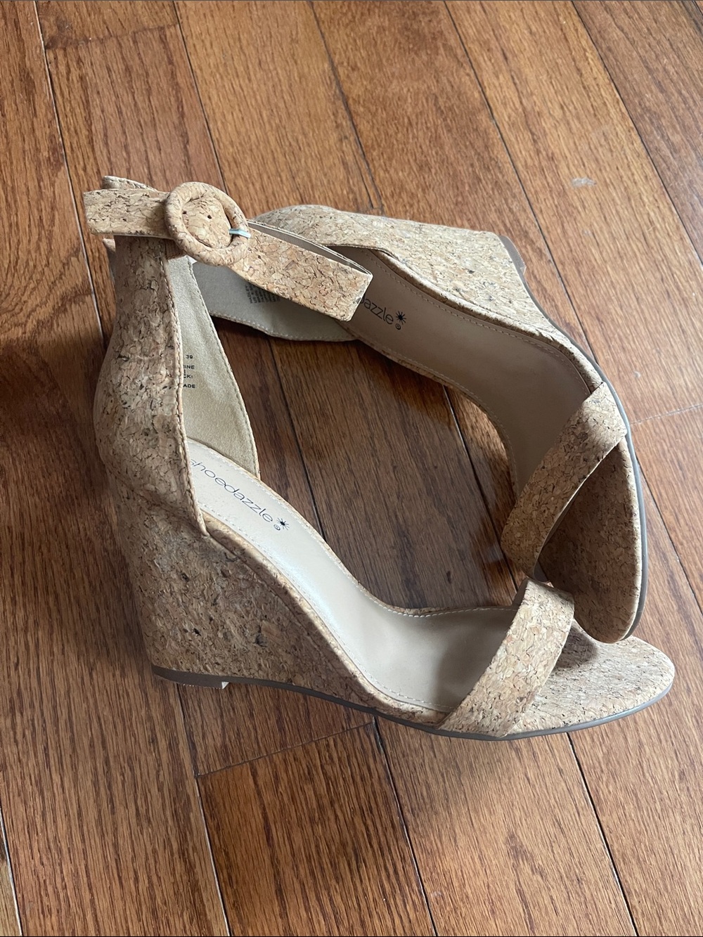 NWOT - Cork Wedge Sandals - Neutral Tan
